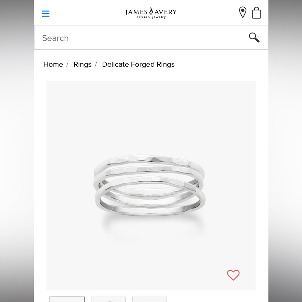 James Avery stackable silver rings. I believe a size 7.